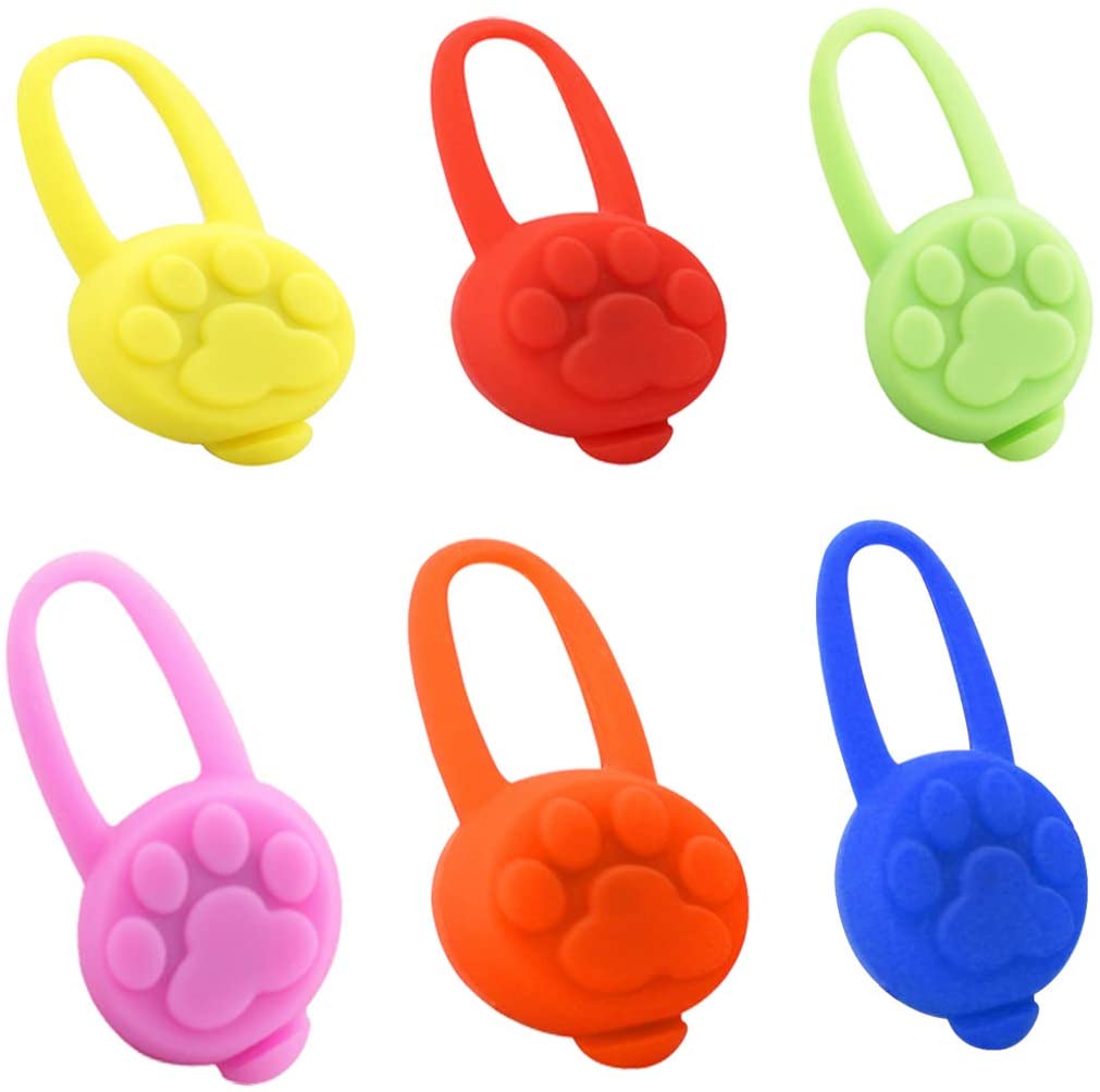  Yeelan Pet Collar Led Light Luces de Seguridad para Perros Cat Blinker Flash Lámpara de Silicona a Prueba de Agua Colgante Luminoso para Mascotas Perros y Gatos (6Pcs) 