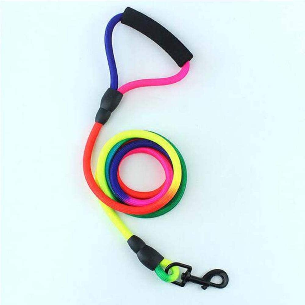  YeeWrr Correa de Nylon Duradera para Perros Rainbow 2M,Adecuada para el Entrenamiento de Caminata para Perros-Multicolor 