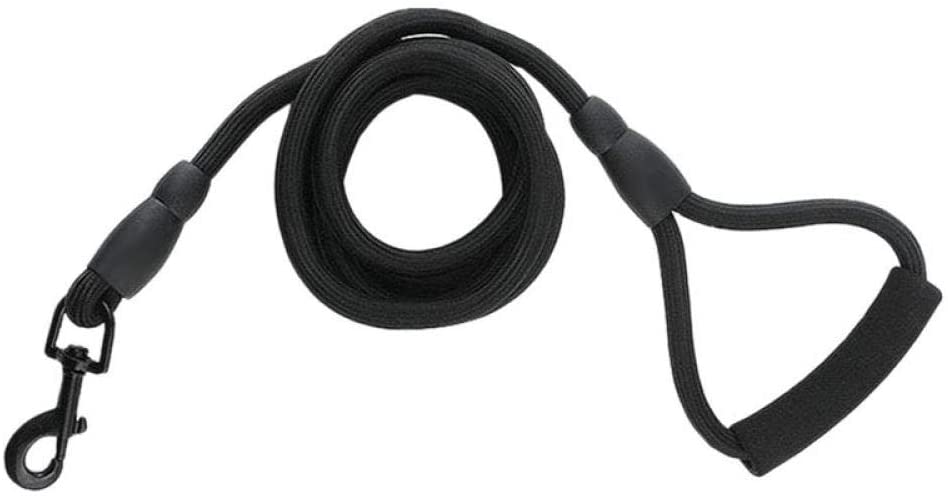  YeeWrr Correa Negra para Perros,Material de Nylon de 2m de Largo,Adecuado para Perros Grandes-Negro 