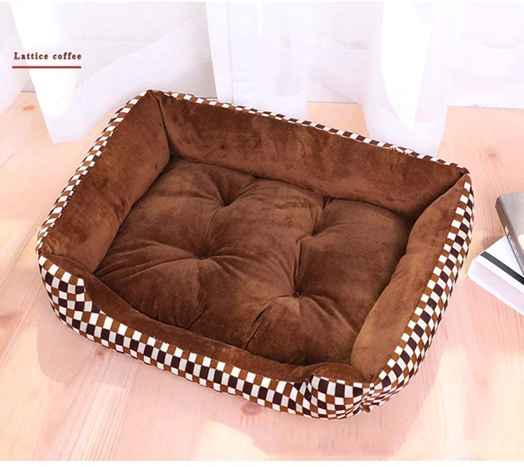  YLCJ Kennel Puppy Nest Cama para Perro Large Pet Premium Plush Ortopédica Memory Foam Antideslizante Parte Inferior Lavable Cuatro Estaciones Disponibles (Estilo: Enrejado) 