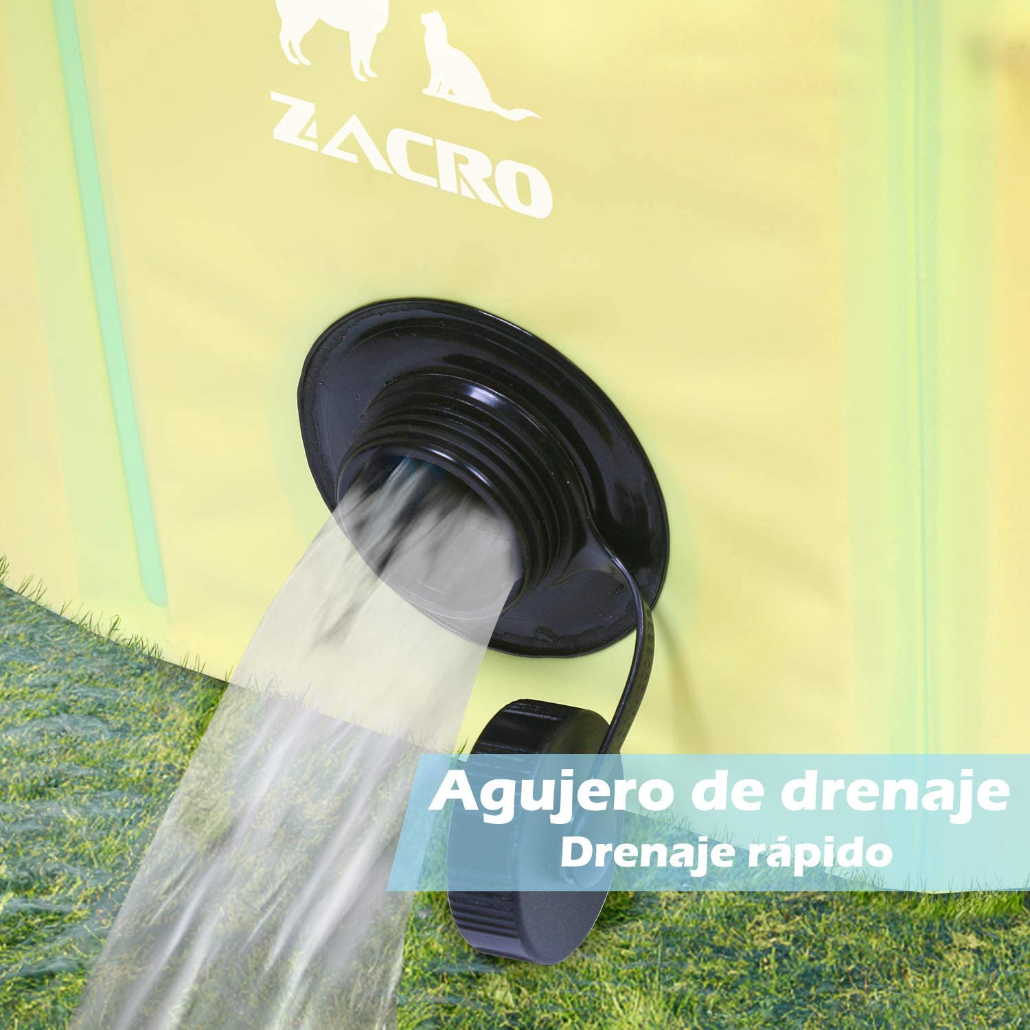  Zacro Piscina Plegable para Perros para Niños/Mascotas Perros/Gatos Piscina Infantil para Perros Piscina con PVC Antideslizante Resistente al Desgaste (80 cm x 20 cm) - Azul Claro y Amarillo 