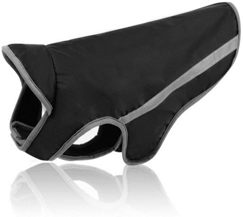  Zhyaj Impermeable para Perros con Collar Agujero Y Tiras Reflectoras Seguras, Ultra-Light Transpirable 100% Impermeable Chaqueta para Lluvia 