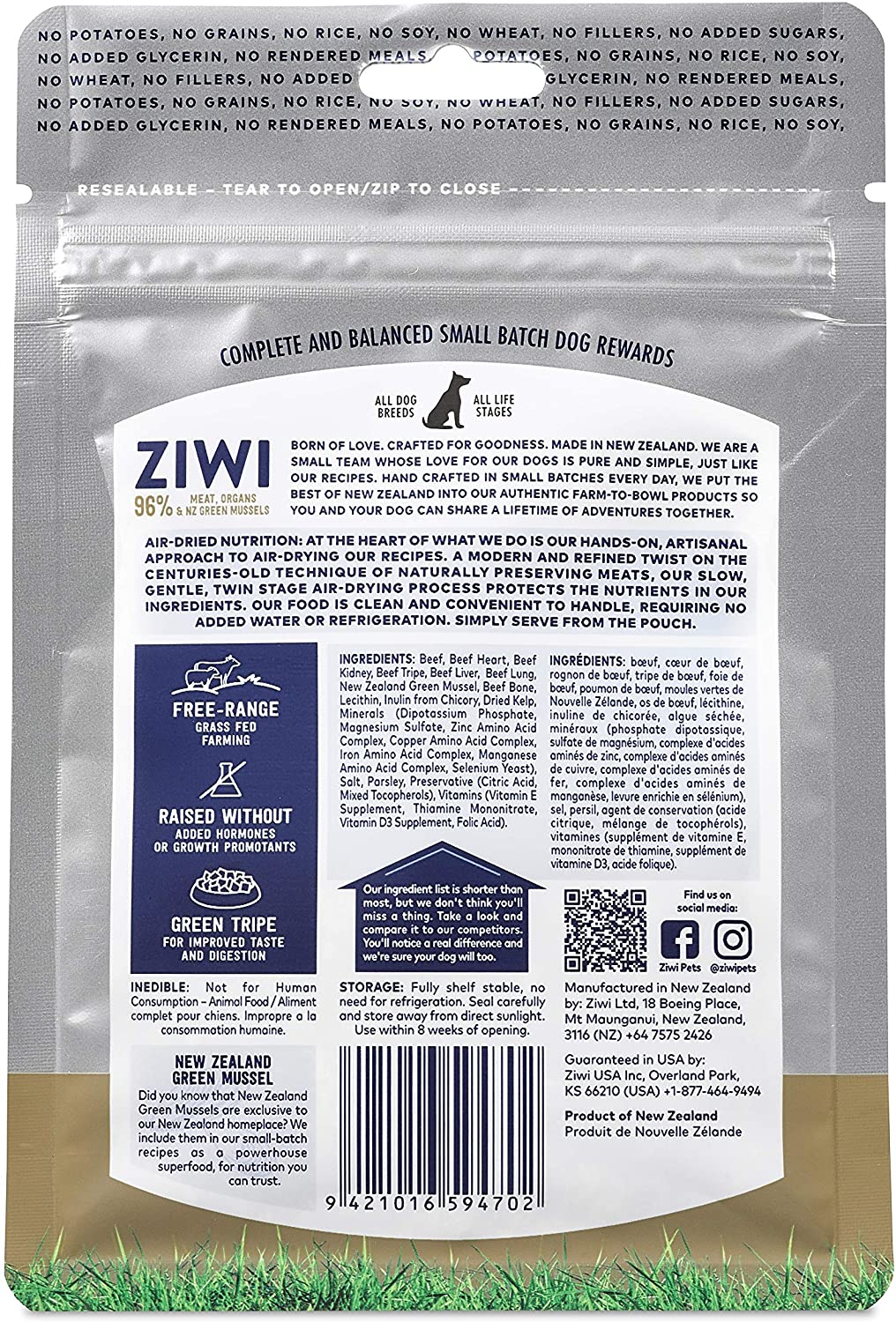  Ziwi Peak Premios para Perro, Sabor Ternera - 85 gr 