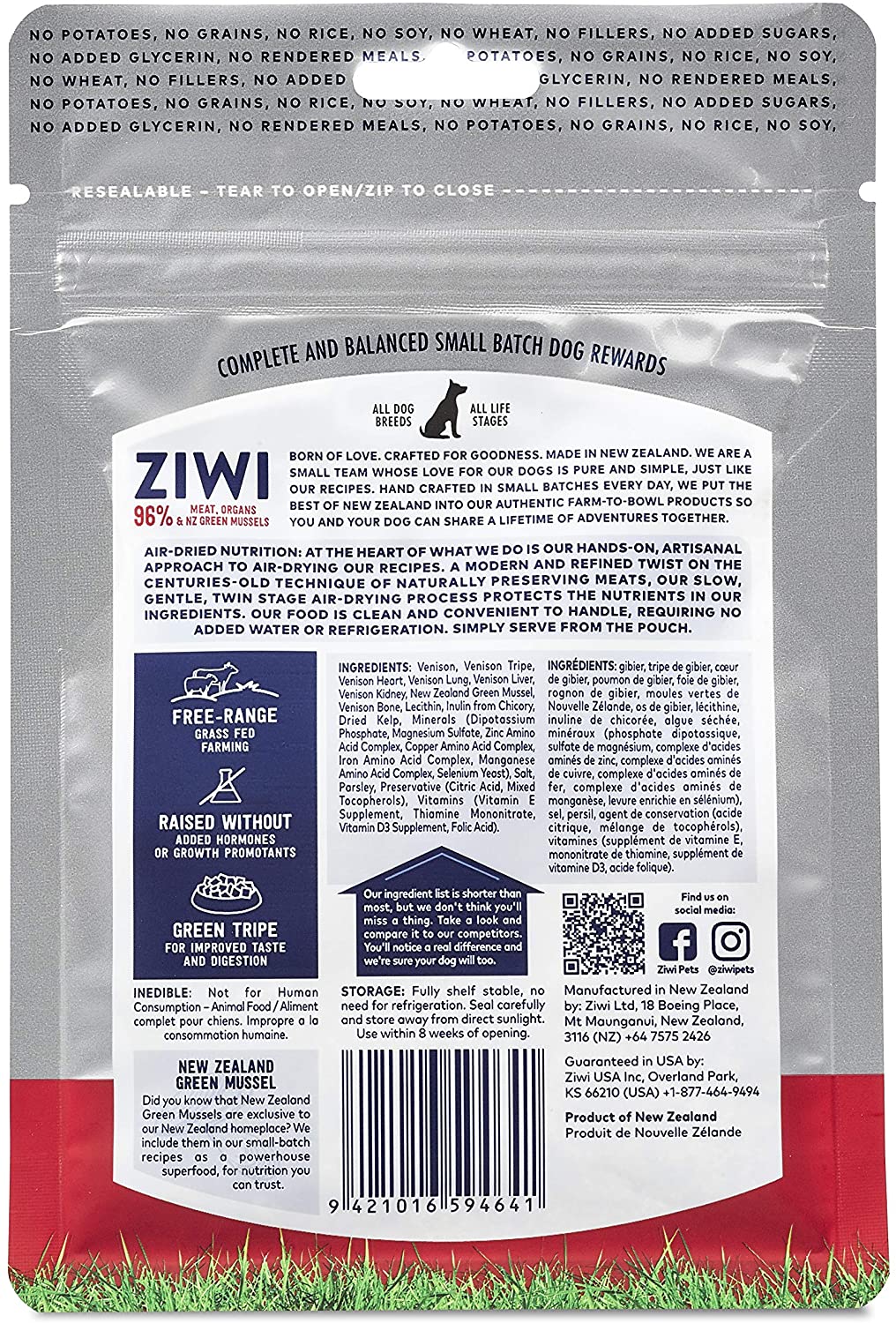  Ziwi Peak Premios para Perro, Sabor Venado - 85 gr 