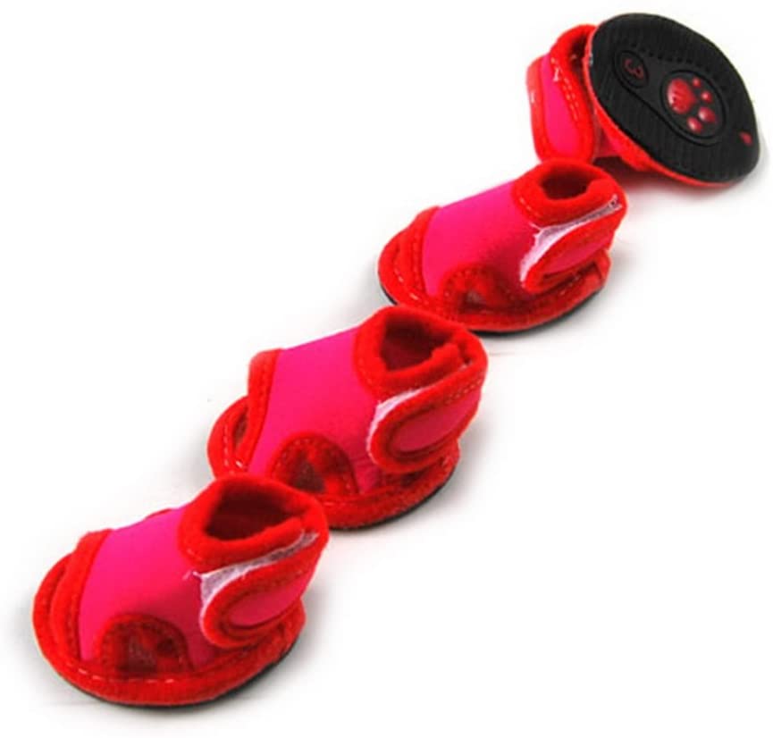  Zunea - Zapatillas antideslizantes transpirables de verano para perros pequeños, zapatos antideslizantes, ajustables, para mascotas, gatos, cachorros, cachorros 