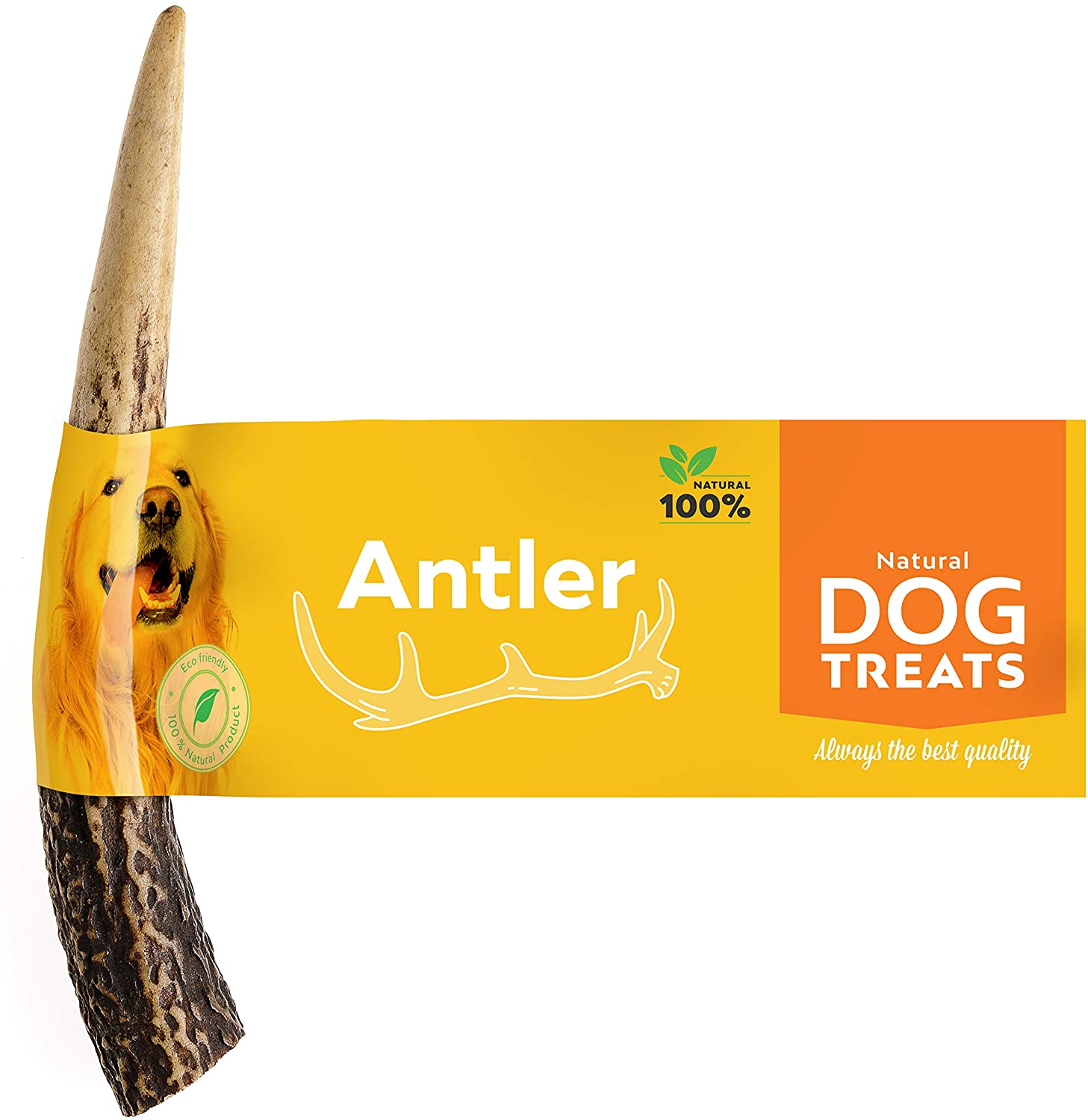  100% Natural Asta de Ciervo para Perro Cuerno Masticar Hueso Juguete, Tamaño Small 