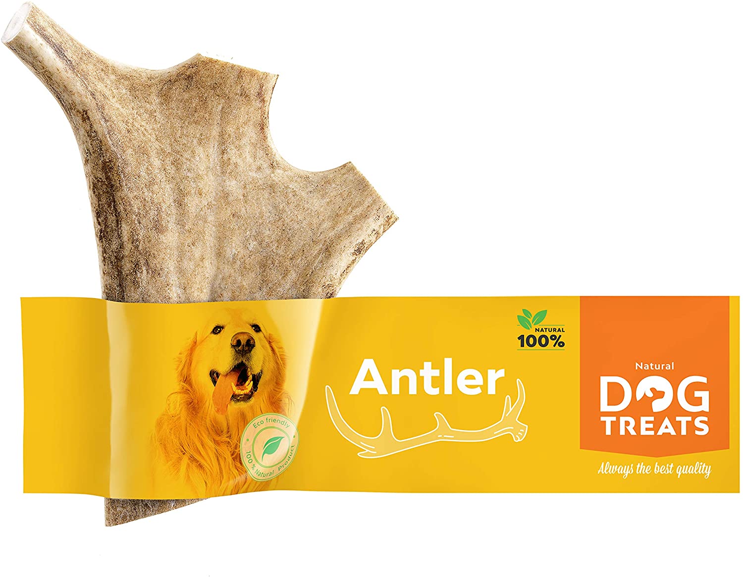  100% Natural Mordedor Asta de Gamo para Perros Cuerno Masticar Juguete, Tamaño Medium 