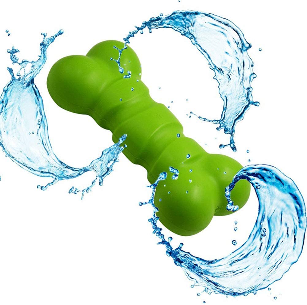  4 El Perro Del Paquete Chirria Los Juguetes, Forma Del Hueso, Flotando, Uso Conveniente De La Piscina, Juguete Interactivo Del Chew De La Limpieza Del Diente, Para Los Pequeños Perros Medios, El 17Cm Verde [Clase de eficiencia energética A]