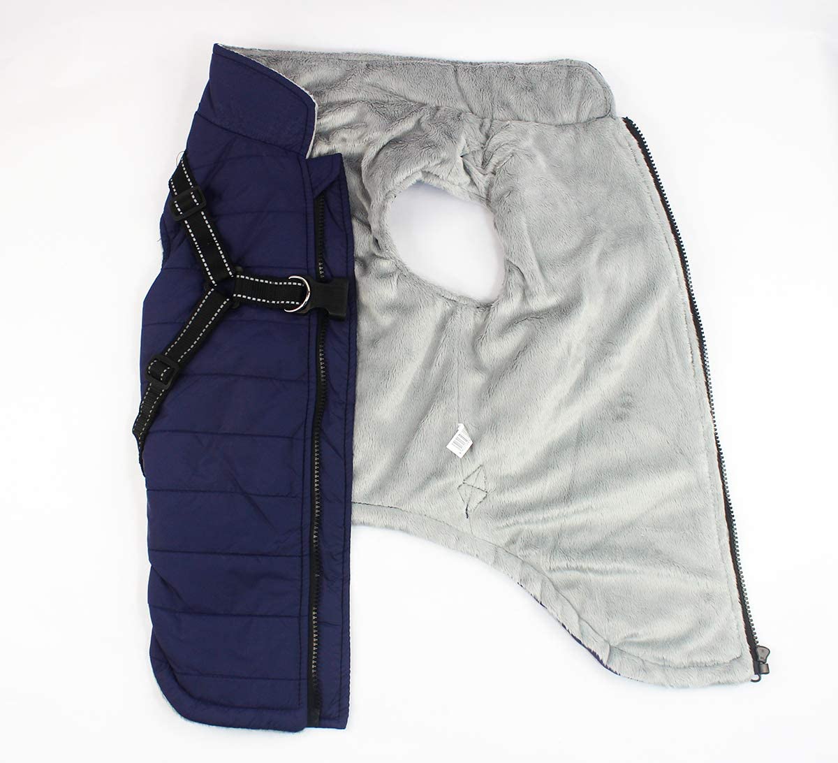  Abrigo Chaqueta para Perro, Caliente para Mascotas, Chaqueta Chubasquero Impermeable de Invierno, Cazadora Perro con Forro Polar, Ropa para Perro. (8L, Gris) 