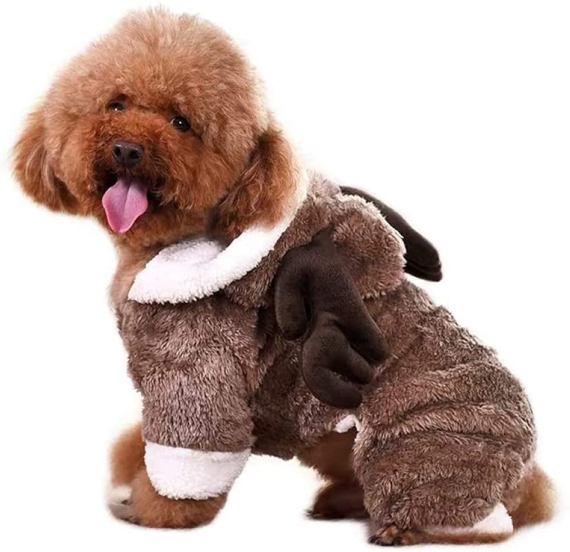  Abrigo de Navidad para Mascotas Ropa de Invierno para Perros pequeños Cachorro Chaqueta cálida Cachorro de algodón Traje de Espiga 