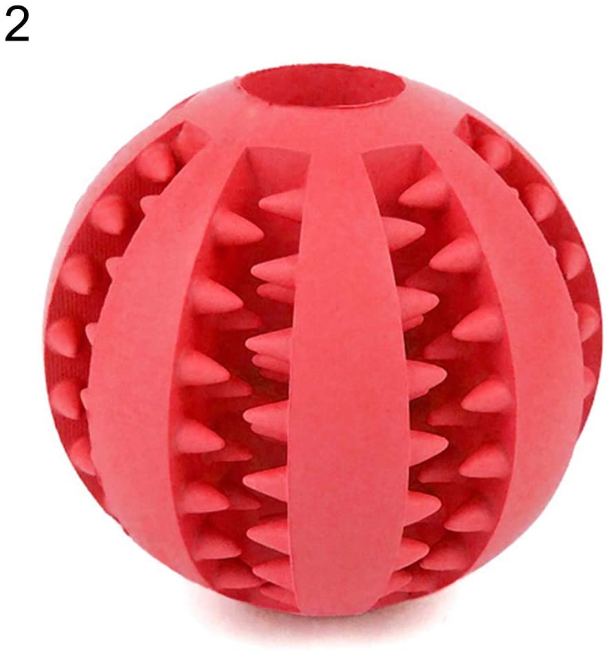  Accesorios para perro, juguete de dentición para perros y cachorros, juguete para masticar, dispensador de comida chirriante, pelota de fugas, amarillo Rojo-L 