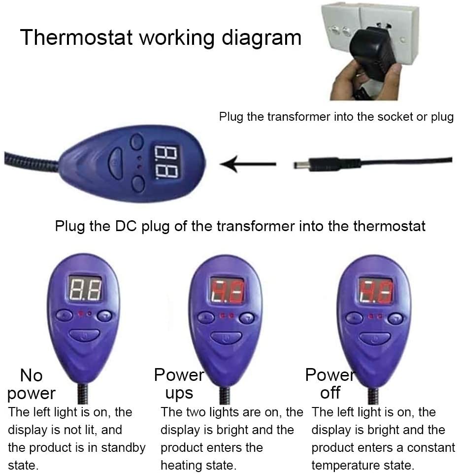  AILOVA - Almohadilla de Calor para Mascotas (12 V, Resistente al Calor, con Cubierta de flanco extraíble para Cachorros de Mascotas) 