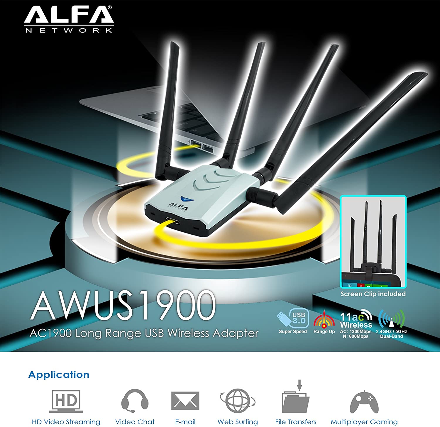  Alfa Network AWUS1900 802.11ac Ultra speed USB adapter 