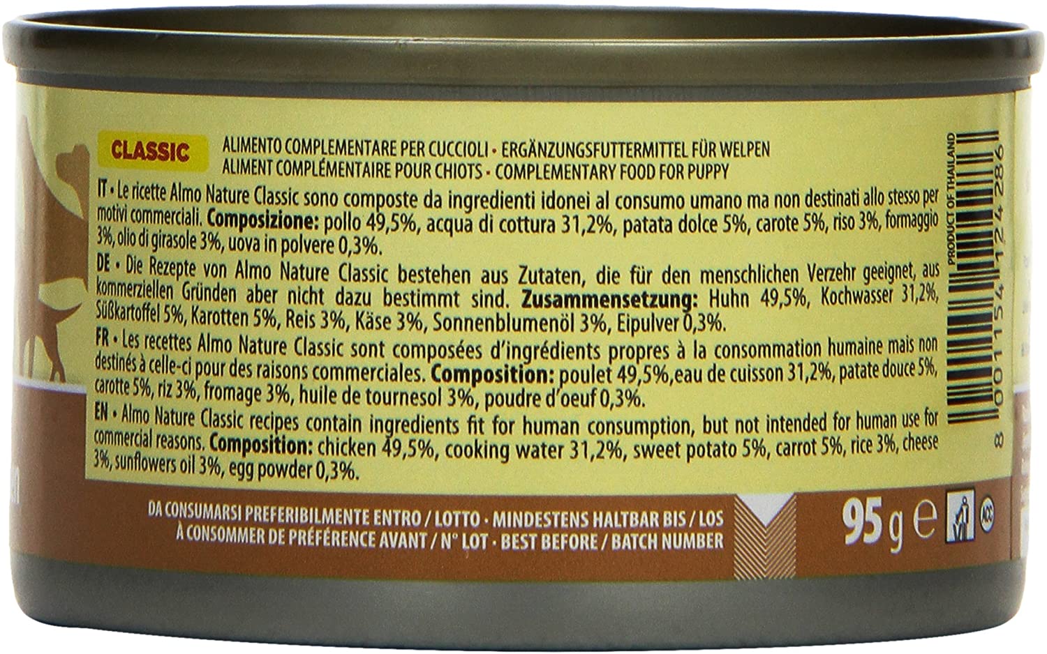  Almo Nature HFC Puppy Comida, Sabor Pollo - Paquete de 24 x 95 gr - Total: 2280 gr 