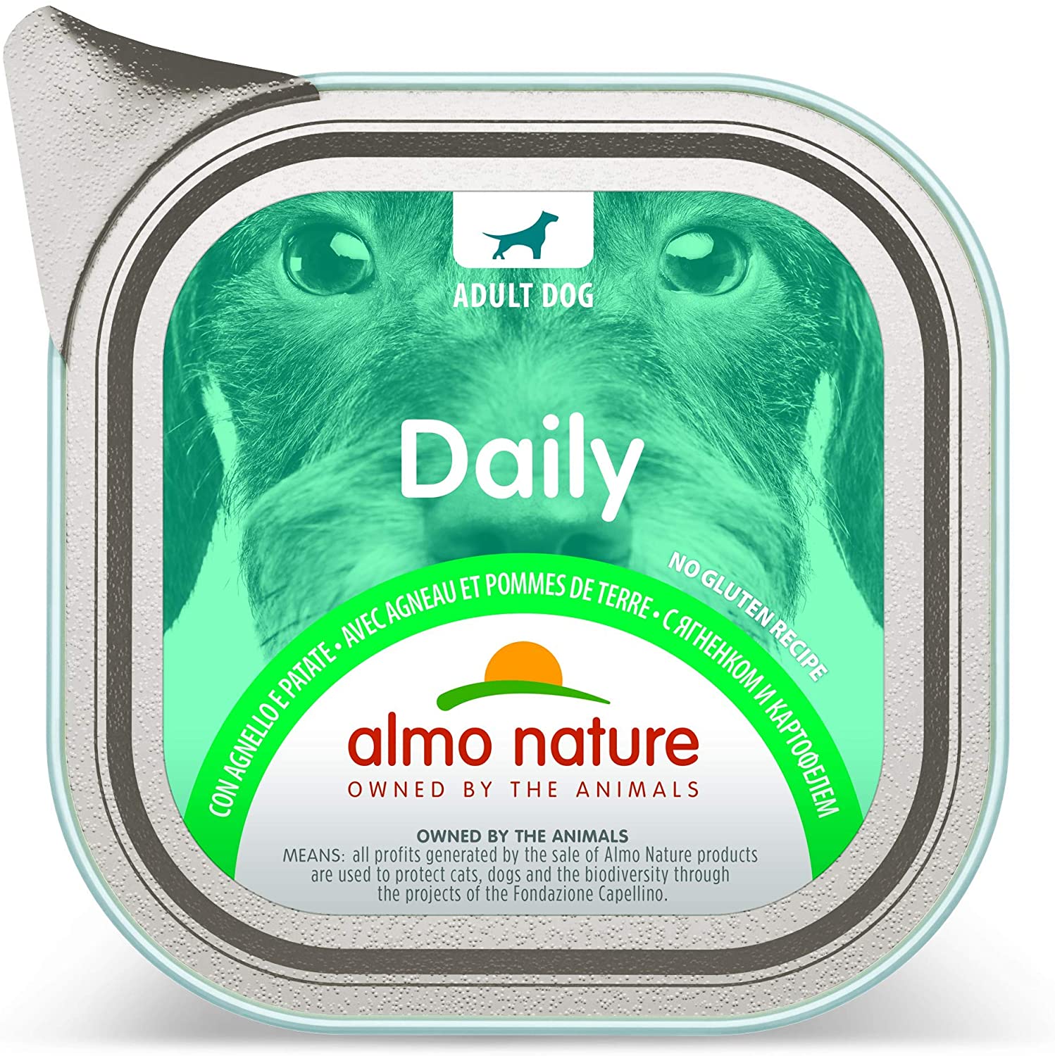  almo nature - Menú Diario para Perro con Patatas y Cordero, 100 g, 32 Unidades 