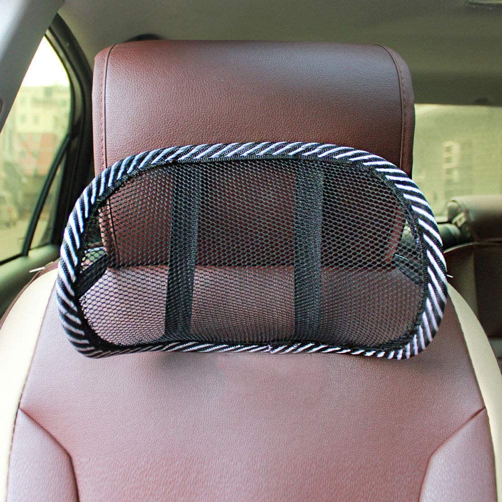  Almohada newhashiqi para coche, con red de aire de verano, almohada para asiento de coche, almohada de protección para el cuello, alivia el dolor 