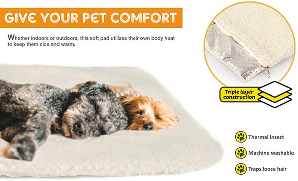  Almohadillas calefactoras para perros gatos, almohadillas desmontables para auto Calentamiento de piel de cordero, almohadillas cálidas para perros, alfombrillas para perros,lavables (64*90CM) 