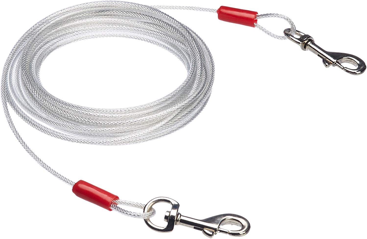  Amazon Basics 2590, Cable para Atar Perros (Hasta 40 kg, 7,62 m), Blanco 