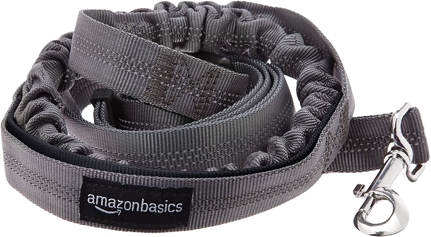  AmazonBasics - Correa elástica para perros manos libres con mango doble, 0,9 m, Negro 