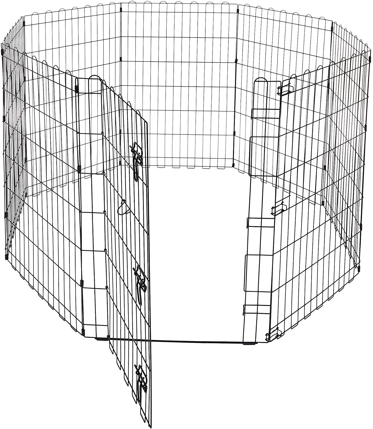  AmazonBasics - Parque de juegos y ejercicios para mascotas, paneles de valla metálica, plegable, 152,4 x 152,4 x 91,4 cm 