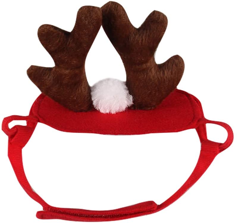  Amosfun cornamentas de renos para mascotas diadema perro banda para el cabello de navidad sombreros para perro gato favores de fiesta de navidad accesorios de vestuario rojo 