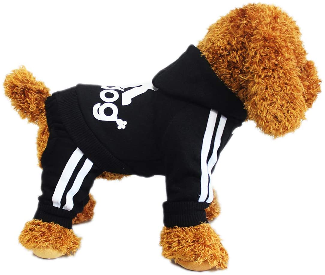  Animales Ropa - Pet Costume Ropa Para Perros Perrito Sudadera Con Capucha Pullover, Negro Medium 