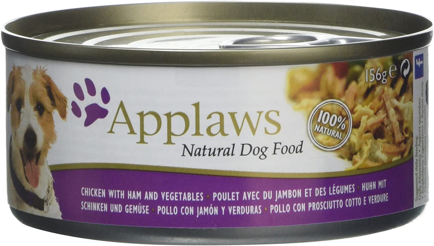  Applaws - Pollo con jamón y verduras comida para perros, 12 x 156g 