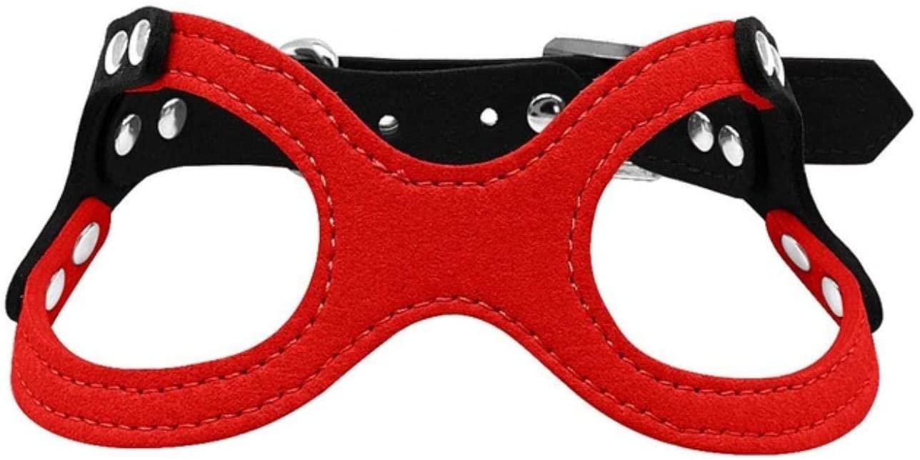  Arnés ajustable Zzxx de ante suave para cachorros, chihuahua, Yorkie Teddy, Rojo, Medium 