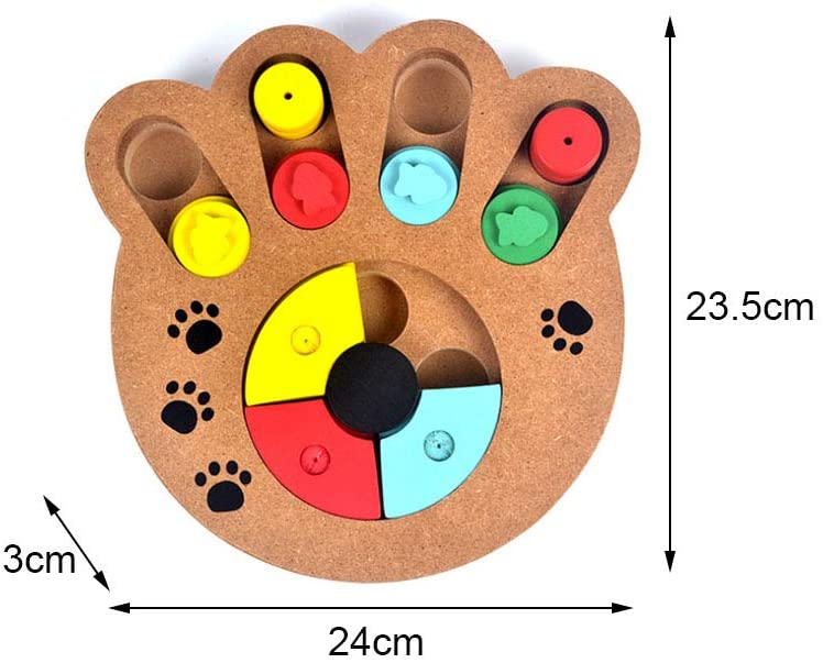  Asdomo Pet Intelligence Juguete Interactivo Divertido para esconder y Buscar Alimentos tratados de Madera para Mascotas y Cachorros de Hueso Juguete para Perros y Gatos (Pet Paw) 