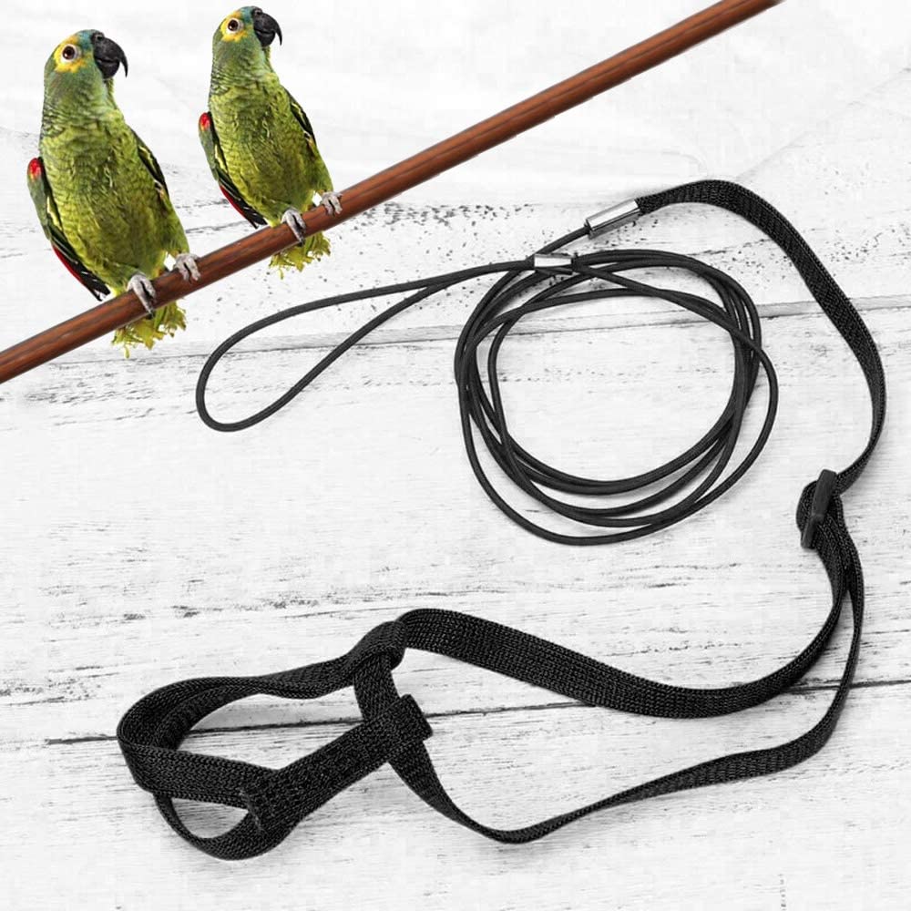  ASOCEA - Arnés Ajustable para Loro, pájaro, Correa antimordeduras, Cuerda de Entrenamiento para Mascotas para Exteriores, tracción para Budgerigar Lovebird, cacatúa, Mynah, pequeño pájaro 