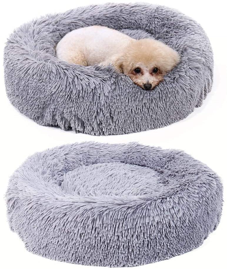  Auoker Cama de Gato de Malvavisco, Cama de Perro para Mascotas Calmante, Cojín de Peluche para Grandes Medio Pequeños Perros Cachorro Gatito (L) 