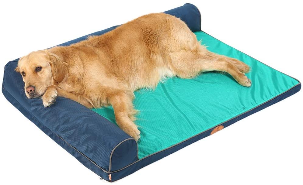  AYWJ Mascota Nido Perro Sofá Cama, Espuma De Memoria Cojín Resistente Desmontable Perro Grande Husky Satsuma Golden Retriever (Color : Verde, Tamaño : L) 