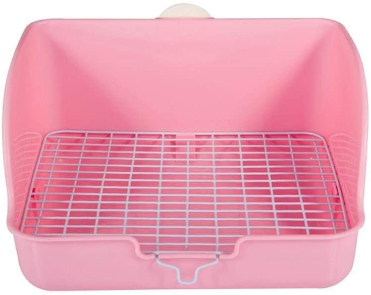  AYWJ9609 Caja de Arena de Conejo, Conejo IR al baño con la Rejilla, Conejo Jaula Esquina Aseo Plaza Orinal para el Adulto Guinea Pig, hurón, Galesaur, pequeños Animales 