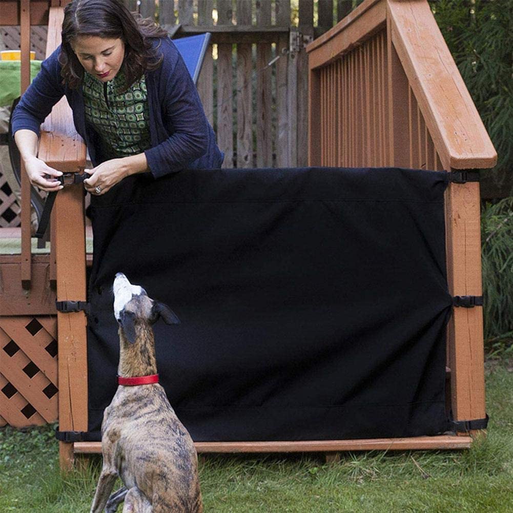  Barrera de puerta para valla de jardín, valla para valla o escalera, protección para bebés y mascotas, perros, gatos, muebles de protección para puerta, negro 