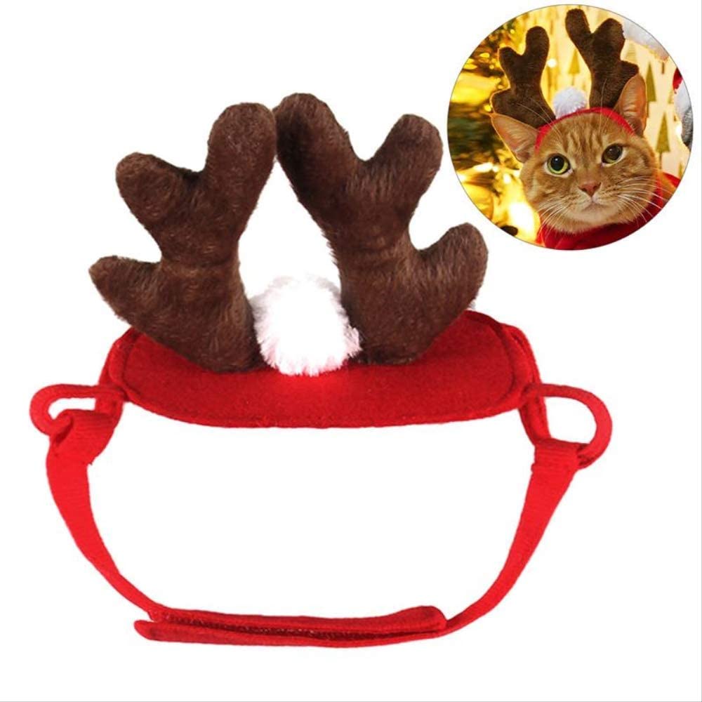  BBLL Christmas Dog Diademas Cornamenta Suministros para Mascotas Perro Gato Ciervo Diadema Decoración Teddy Perro Cornamenta Perro Caballero Tocado 