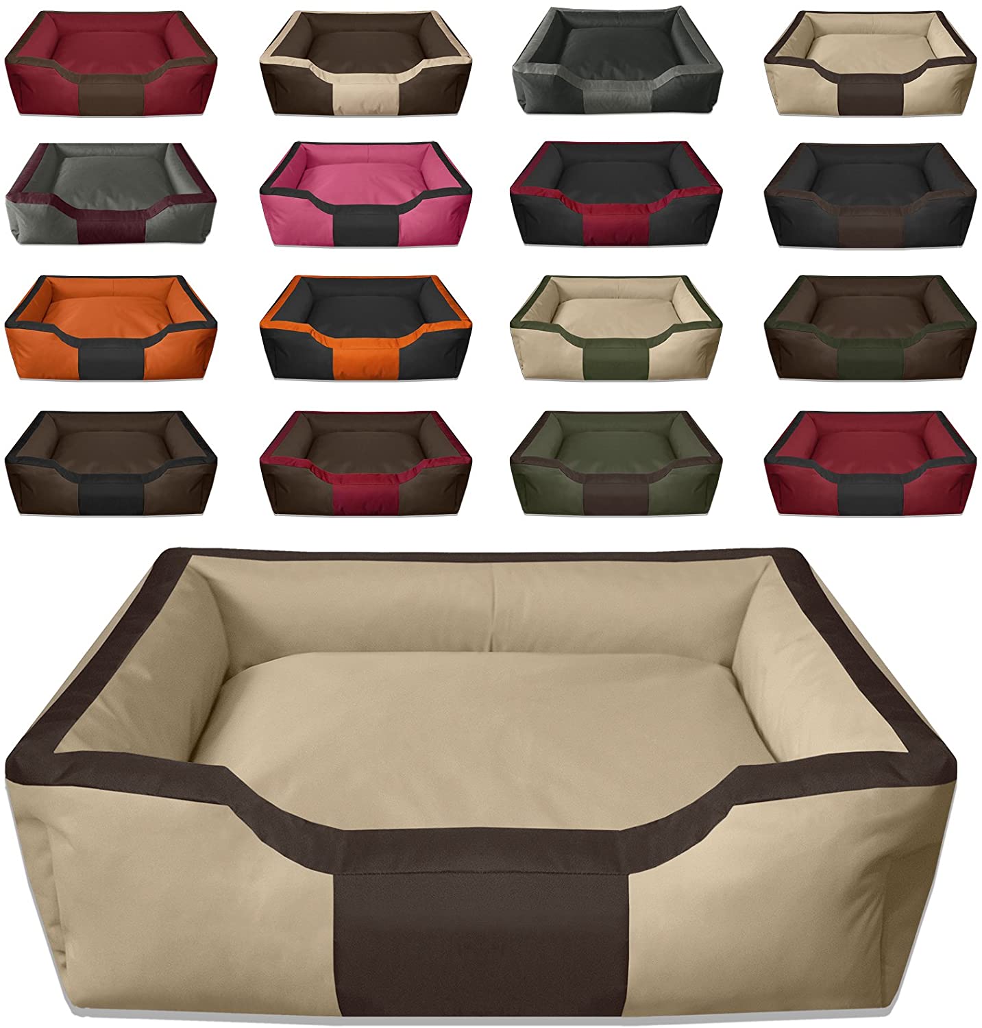  BedDog® Bruno Beige/Marron XL Aprox. 100x85cm colchón para Perro, 15 Colores, Cama para Perro, sofá para Perro, Cesta para Perro 