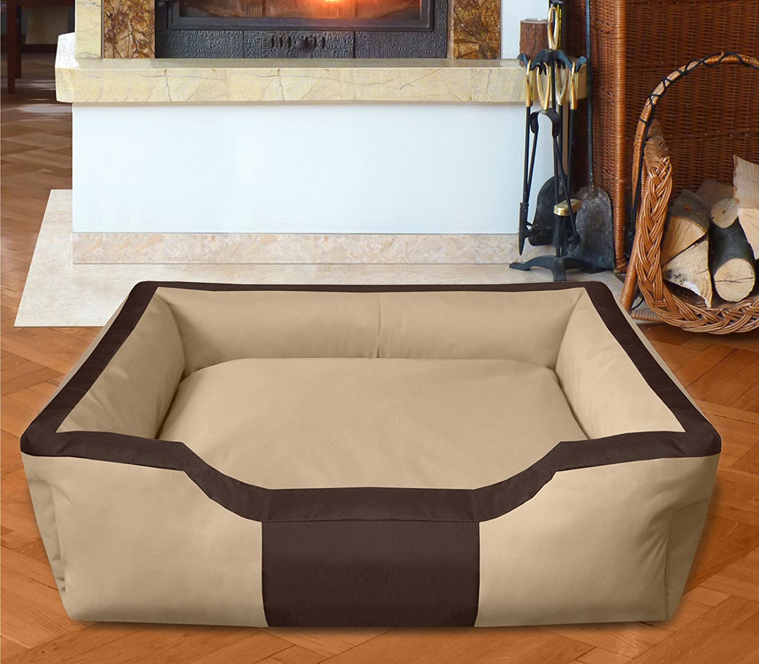  BedDog® Bruno Beige/Marron XL Aprox. 100x85cm colchón para Perro, 15 Colores, Cama para Perro, sofá para Perro, Cesta para Perro 