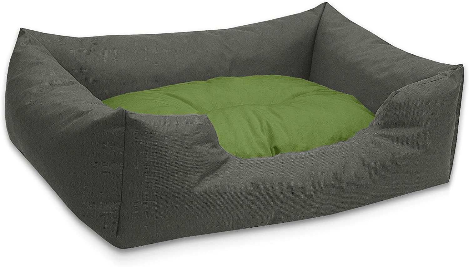  BedDog® colchón para Perro Mimi S hasta XXXL, 26 Colores, Cama, sofá, Cesta para Perro, XL Gris/Verde 