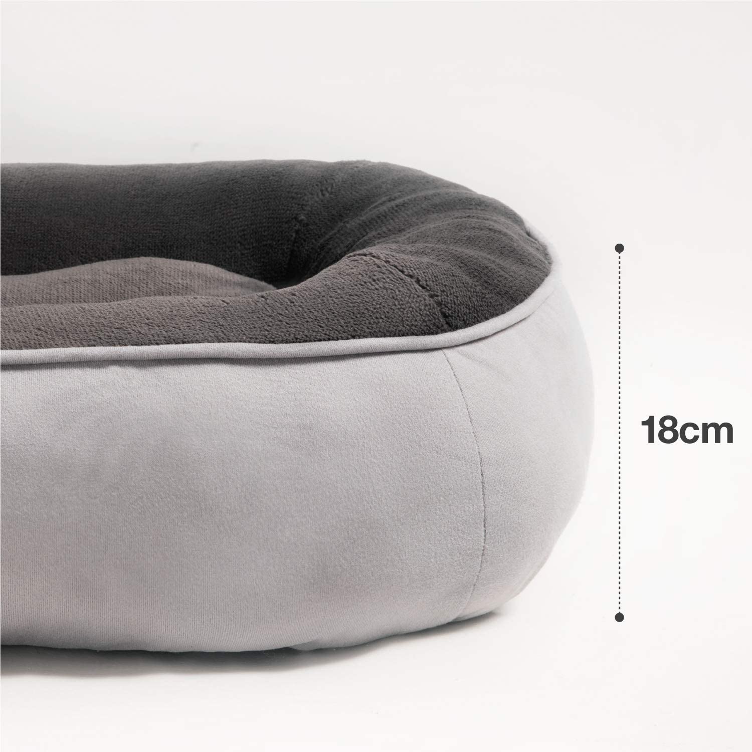  Bedsure Cama para Perros Grandes L - Colchon Perro Lavable de Felpa Muy Suave - Sofá de Perro 92x69x18cm,Gris 