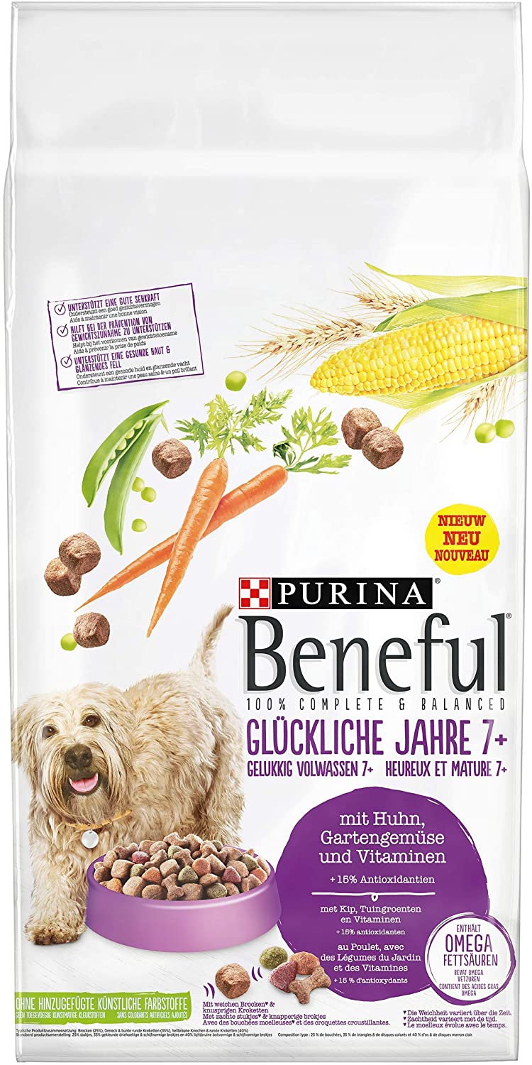  Beneful Purina Perros trockenfutter Felices años 7 + (con Pollo, Jardín Verduras y vitaminas) 