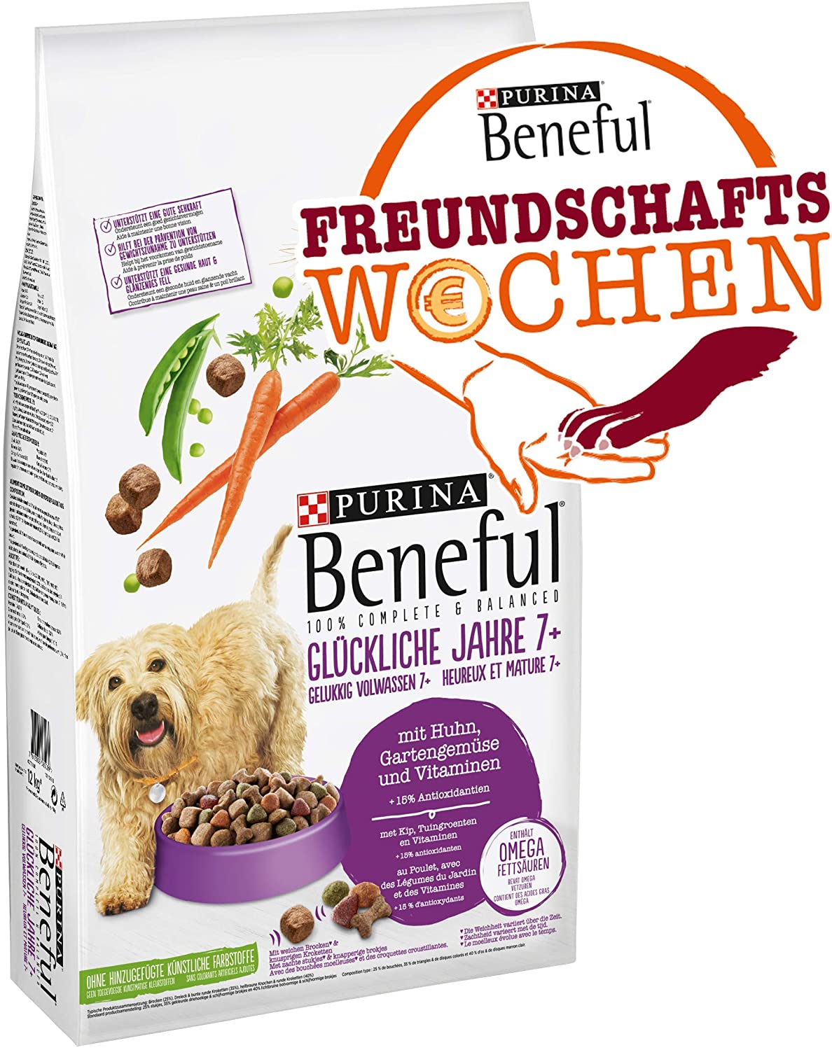  Beneful Purina Perros trockenfutter Felices años 7 + (con Pollo, Jardín Verduras y vitaminas) 