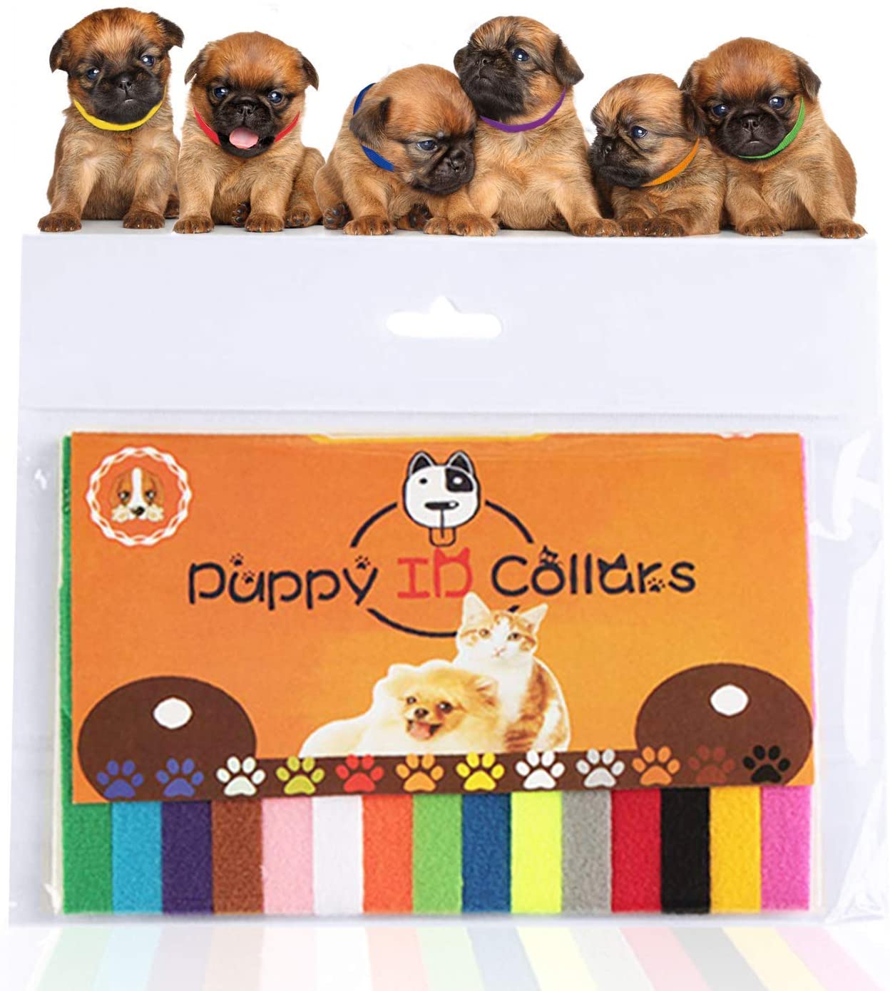  BETOY15 pcs Collares Cachorro – Collares de Identificación para Cachorro Gatito ID Bandas Ajustables,Identifica el Collar,ID Bandas Ajustable para Mascota Perros Gatos Recién Nacido 