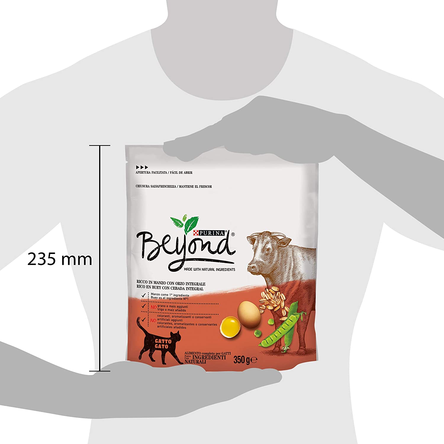  Beyond PURINA Croquetas Gato Rico en Carne de Vacuno con Cebo Integral, 8 Bolsas de 350 g Cada una 