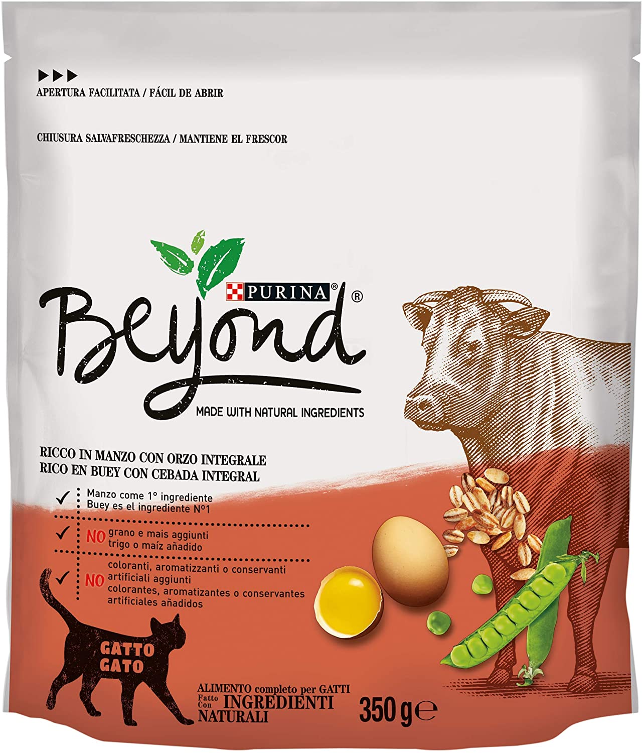  Beyond PURINA Croquetas Gato Rico en Carne de Vacuno con Cebo Integral, 8 Bolsas de 350 g Cada una 