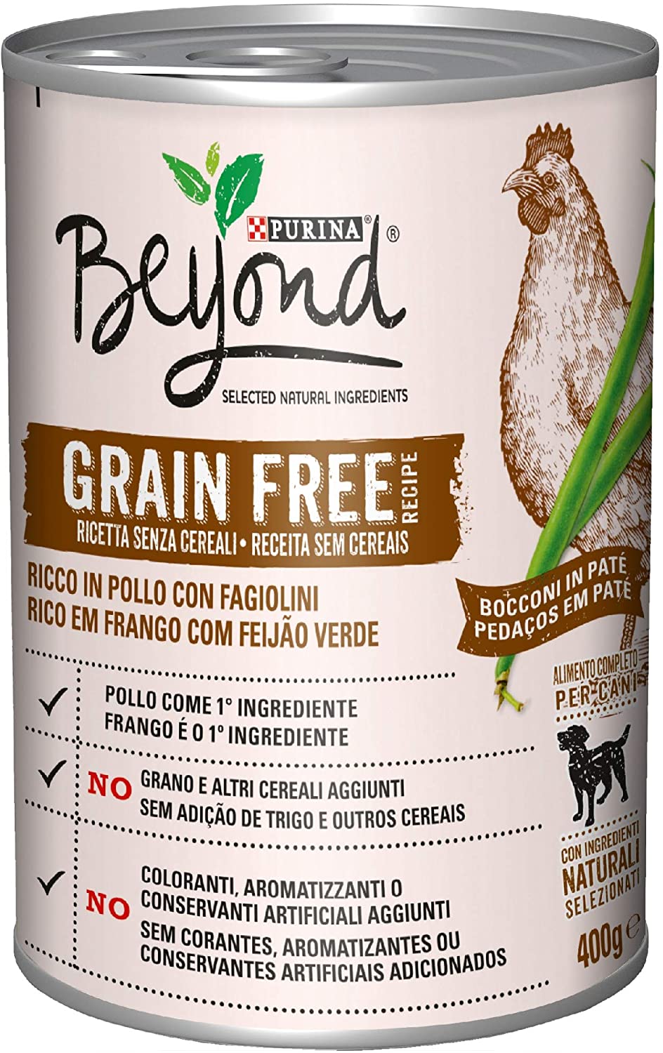  Beyond PURINA Húmedo Perro Grain Free Botes de Patata con Pollo y faisanes, 12 latas de 400 g Cada una (12 x 400 g) 