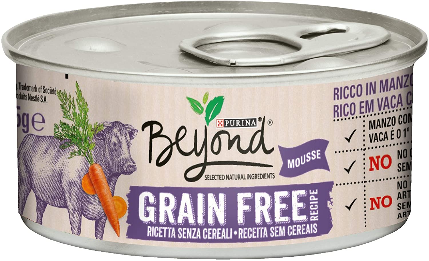  Beyond Purina Humido Gato Grain Free Rico en Carne con Zanahorias - 12 latas de 85 g Cada una (12 x 85 g) 