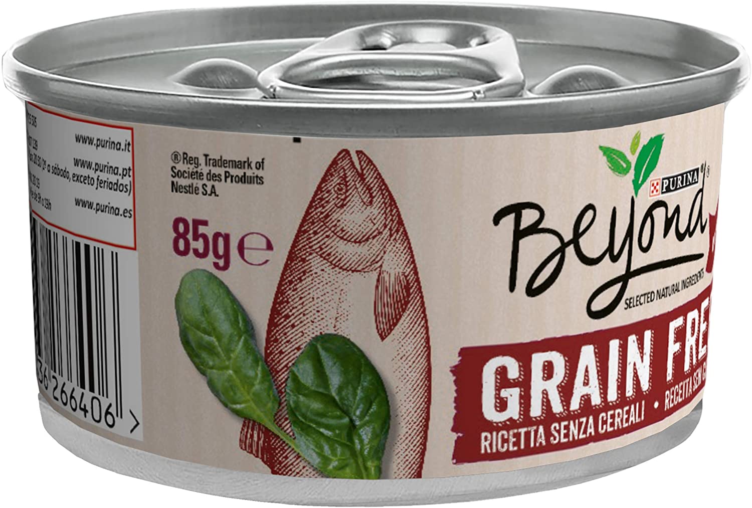  Beyond Purina Humido Gato Grain Free Rico en Salmón con Spinaci, Pack de 12 x 85 g 