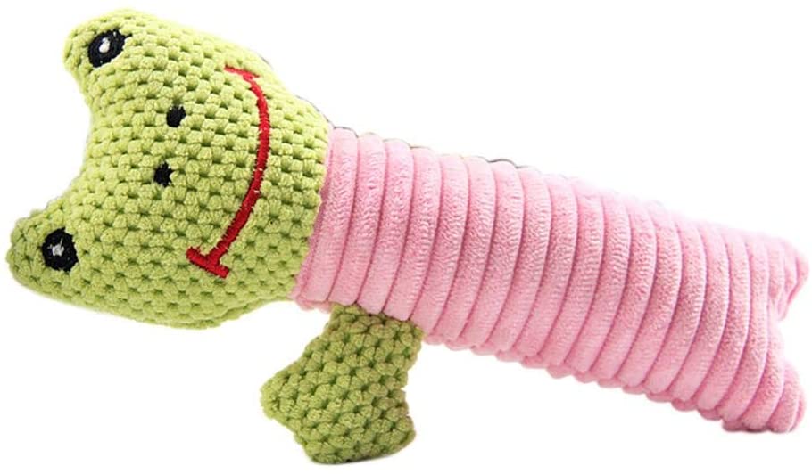  BIGBOBA Juguete de Peluche Forma de Rana Mascotas de morder Juguete para Perros y Gatos Dientes de Limpieza de Juguete de Perro Masticar Juguete, 11 * 18.5cm 