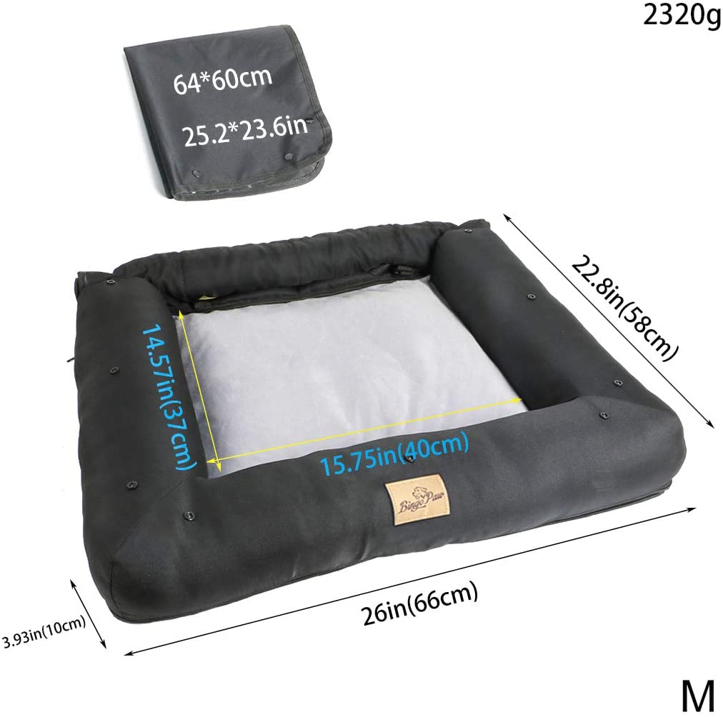  BingoPaw Cama para Mascotas Protector de Asiento de coche para Perro Gato Impermeable y Plegable Cojín para mascotas Tamaño M 66×58×10CM 