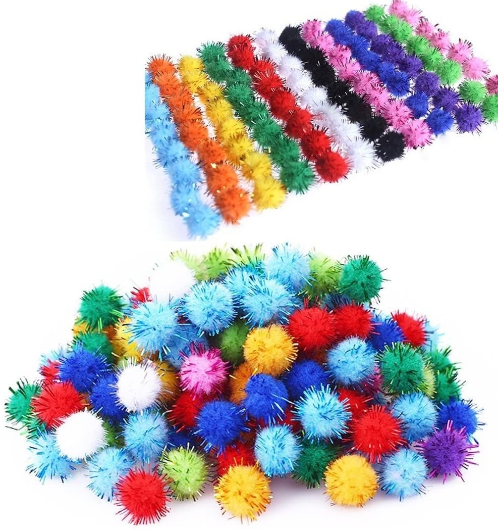  BIPY - Pelotas de juguete para gatos, 4 cm, bolas de peluche, varios colores al azar, paquete de 20 